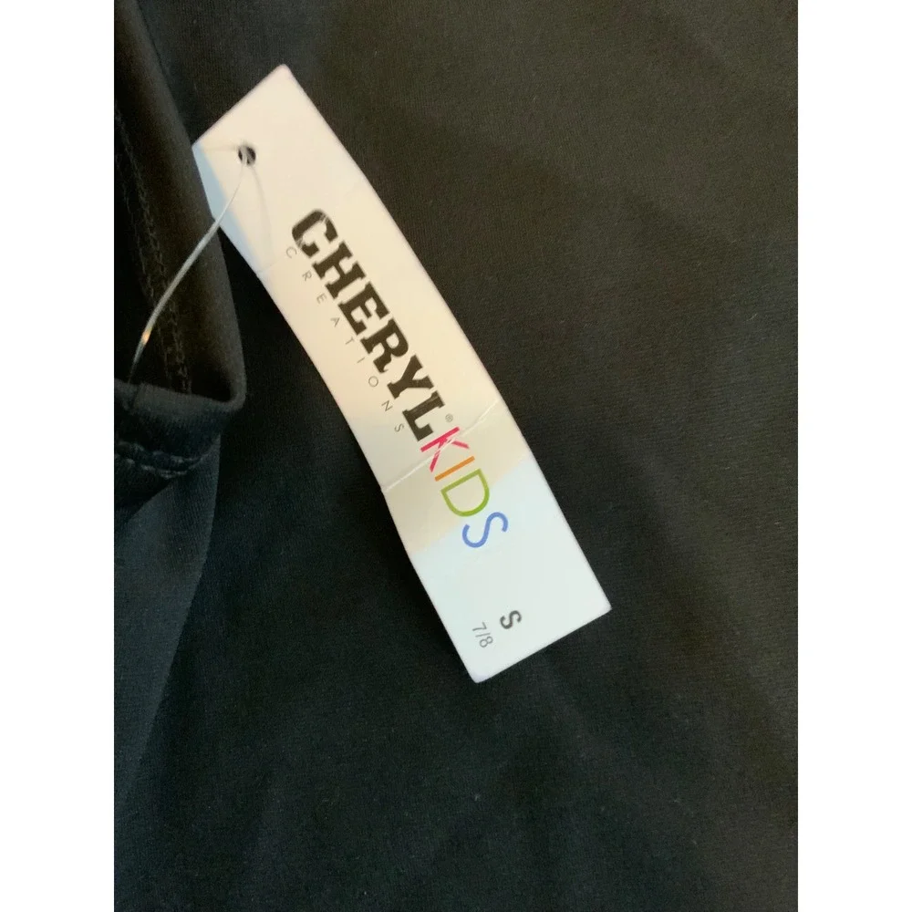 Cheryl Kids Creations Girls Black Short Sleeve Sheath Dress Size S 7/8 NWT